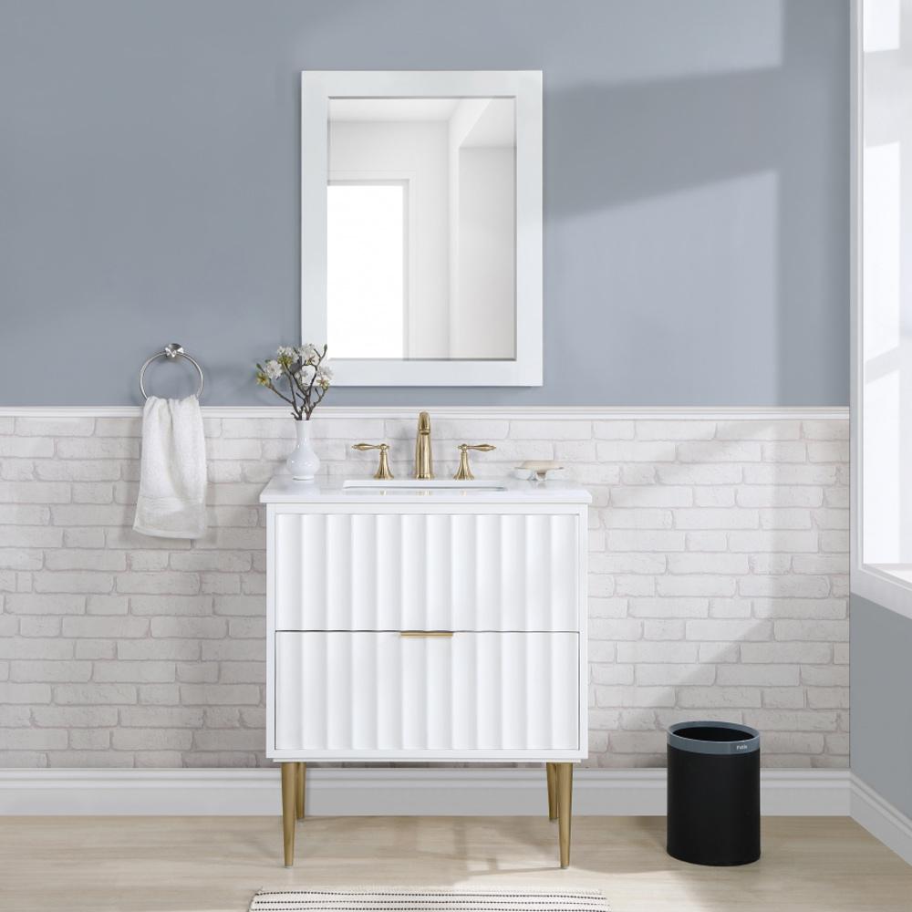 Meridian Furniture - Modernist White Bathroom Vanity - 401White-30 veiw 6