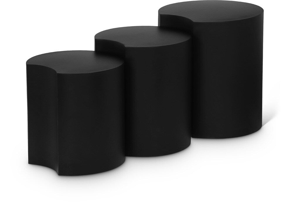 Meridian Furniture - Dimple Black End Table - 3Pc - 99081Black-3A veiw 1