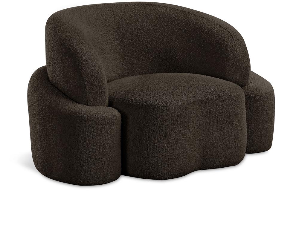 Meridian Furniture - Principessa Brown Boucle Fabric Chair - 108Brown-C veiw 1