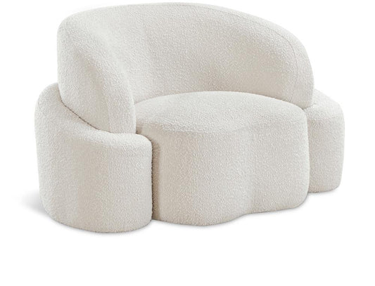 Meridian Furniture - Principessa Cream Boucle Fabric Chair - 108Cream-C veiw 1