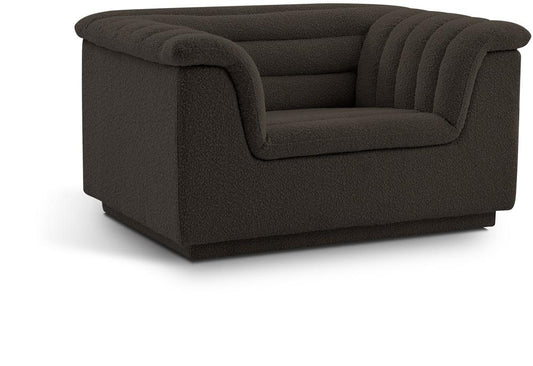 Meridian Furniture - Cascade Brown Boucle Fabric Chair - 191Brown-C veiw 1