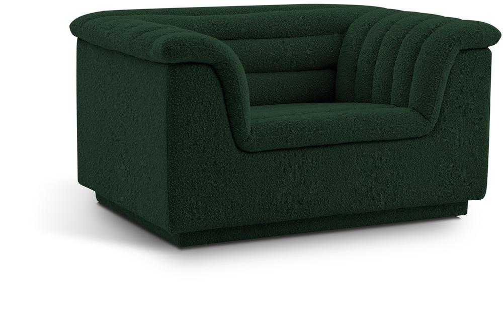 Meridian Furniture - Cascade Green Boucle Fabric Chair - 191Green-C veiw 1
