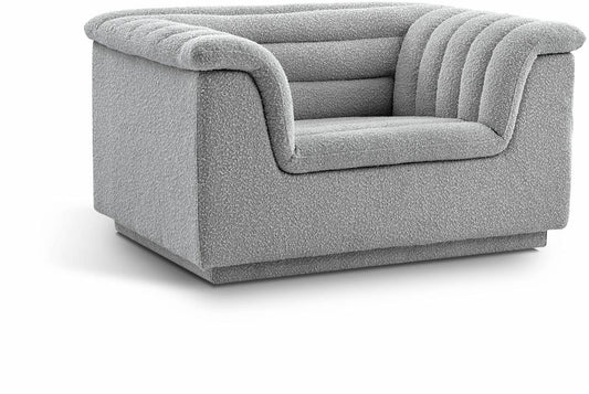 Meridian Furniture - Cascade Grey Boucle Fabric Chair - 191Grey-C veiw 1