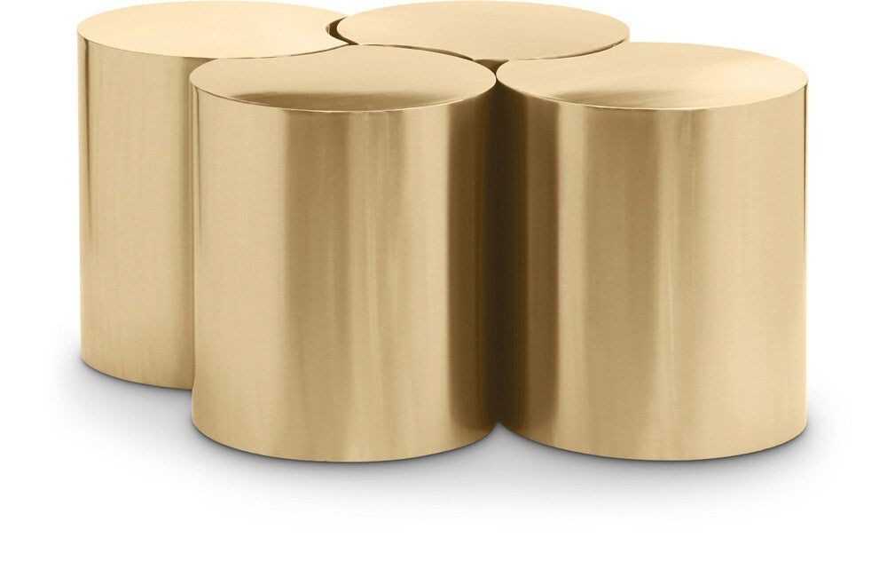 Meridian Furniture - Dimple Gold Coffee Table - 4Pc - 99081Gold-4B veiw 1