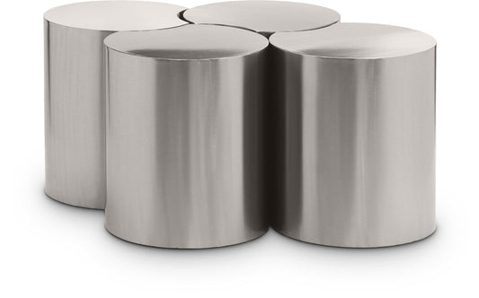 Meridian Furniture - Dimple Silver Coffee Table - 4Pc - 99081Silver-4B veiw 1