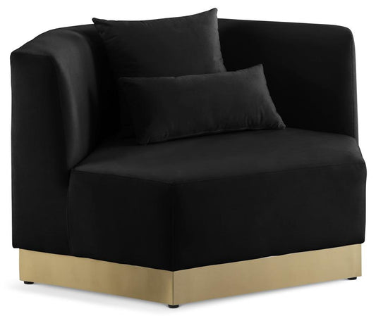 Meridian Furniture - Marquis Black Velvet Chair - 600Black-C veiw 1