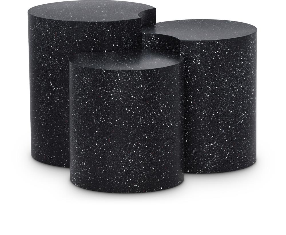 Meridian Furniture - Dimple Black End Table - 3Pc - 99084Black-3B veiw 1