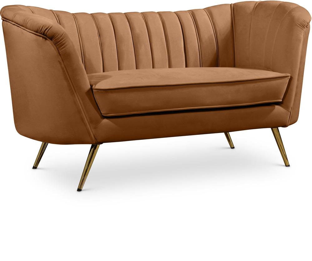 Meridian Furniture - Margo Saddle Velvet Loveseat - 622Saddle-L veiw 1