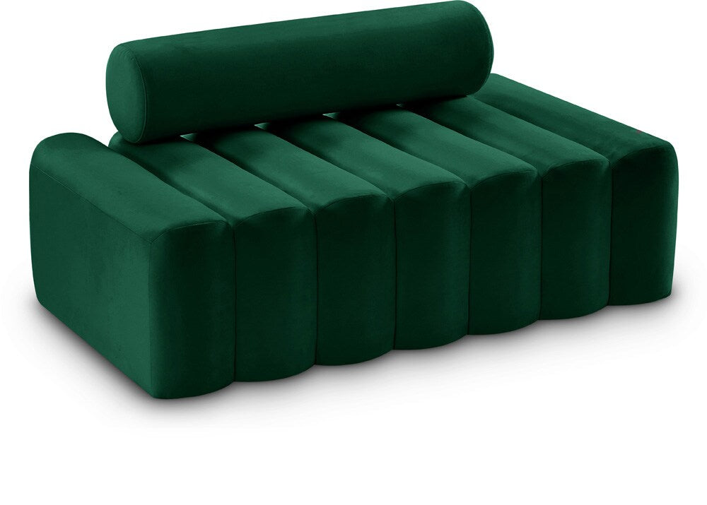 Meridian Furniture - Melody Green Velvet Loveseat - 647Green-L veiw 1