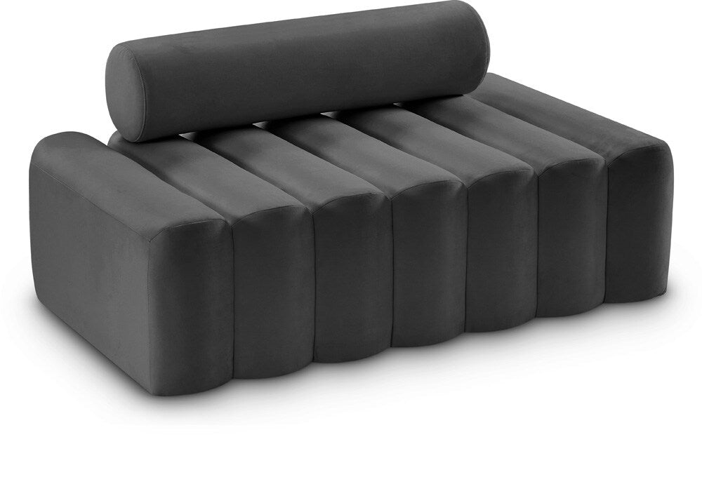 Meridian Furniture - Melody Grey Velvet Loveseat - 647Grey-L veiw 1