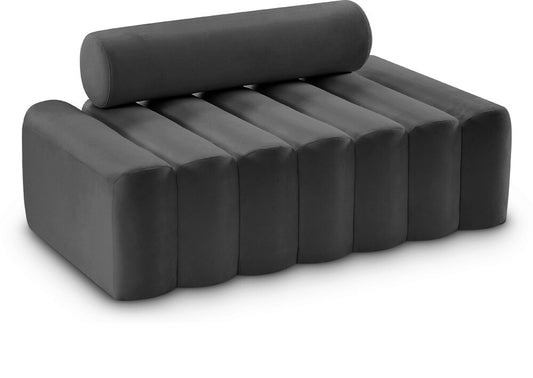 Meridian Furniture - Melody Grey Velvet Loveseat - 647Grey-L veiw 1