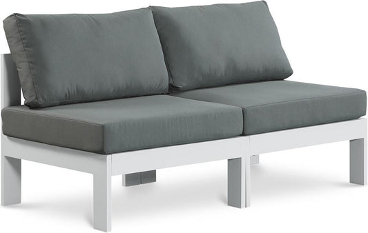 Meridian Furniture - Nizuc Grey Water Resistant Fabric Outdoor Patio Modular Sofa - 2Pc - 375Grey-S60B veiw 1