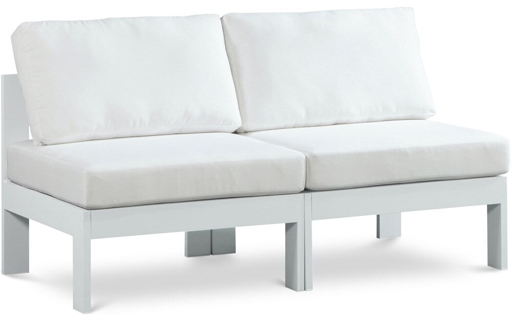 Meridian Furniture - Nizuc White Water Resistant Fabric Outdoor Patio Modular Sofa - 2Pc - 375White-S60B veiw 1
