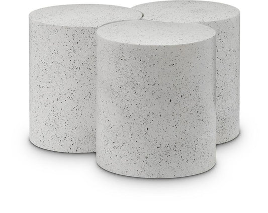 Meridian Furniture - Dimple White Coffee Table - 3Pc - 99084White-3D veiw 1
