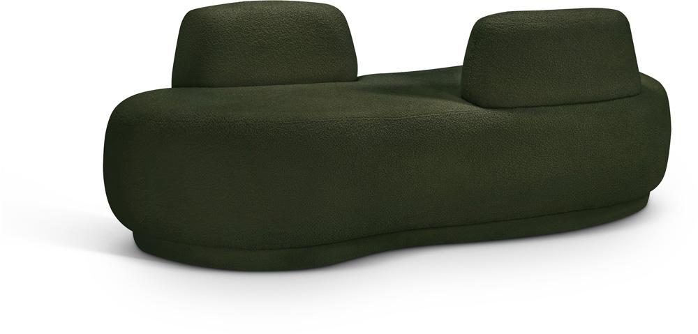 Meridian Furniture - Argyle Green Teddy Fabric Chaise/Loveseat - 629Green-Chaise veiw 1