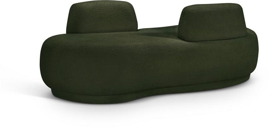 Meridian Furniture - Argyle Green Teddy Fabric Chaise/Loveseat - 629Green-Chaise veiw 1