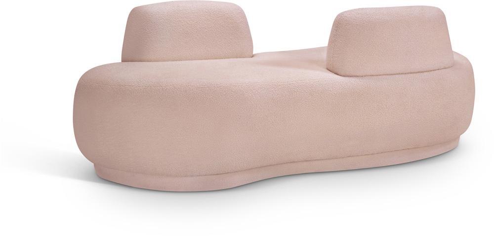 Meridian Furniture - Argyle Pink Teddy Fabric Chaise/Loveseat - 629Pink-Chaise veiw 1