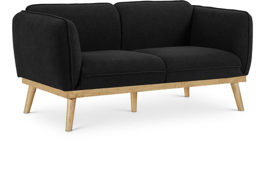 Meridian Furniture - Nolita Black Boucle Fabric Loveseat - 159Black-L veiw 1