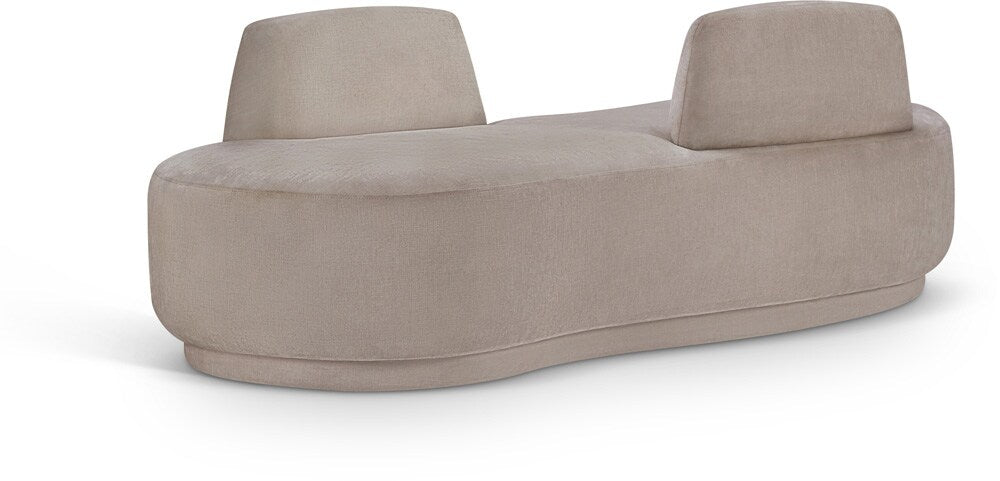 Meridian Furniture - Argyle Beige Chenille Fabric Chaise/Loveseat - 639Beige-Chaise veiw 1