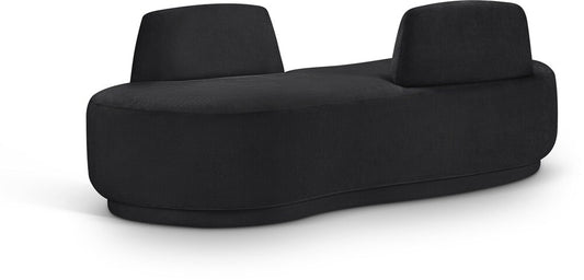 Meridian Furniture - Argyle Black Chenille Fabric Chaise/Loveseat - 639Black-Chaise veiw 1