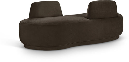 Meridian Furniture - Argyle Brown Chenille Fabric Chaise/Loveseat - 639Brown-Chaise veiw 1