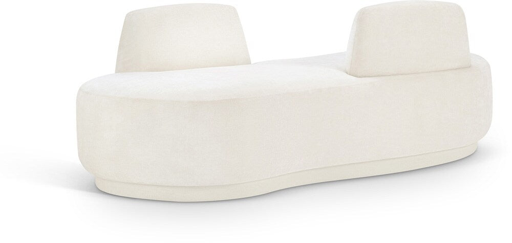 Meridian Furniture - Argyle Cream Chenille Fabric Chaise/Loveseat - 639Cream-Chaise veiw 1