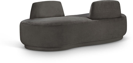 Meridian Furniture - Argyle Grey Chenille Fabric Chaise/Loveseat - 639Grey-Chaise veiw 1