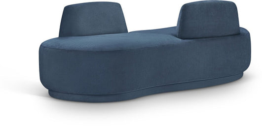 Meridian Furniture - Argyle Light Blue Chenille Fabric Chaise/Loveseat - 639LtBlu-Chaise veiw 1