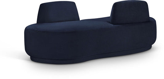 Meridian Furniture - Argyle Navy Chenille Fabric Chaise/Loveseat - 639Navy-Chaise veiw 1