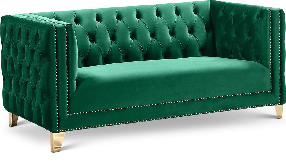 Meridian Furniture - Michelle Green Velvet Loveseat - 652Green-L veiw 1