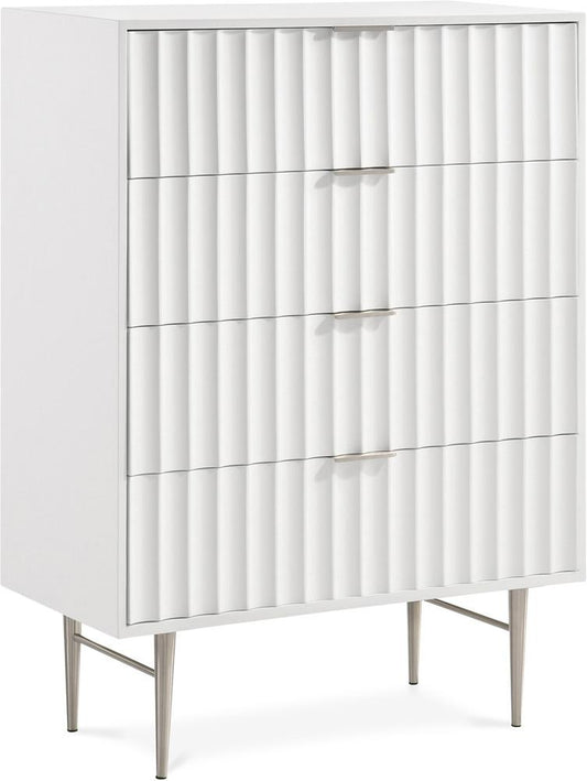 Meridian Furniture - Modernist White Gloss Chest - 802White-CH veiw 1