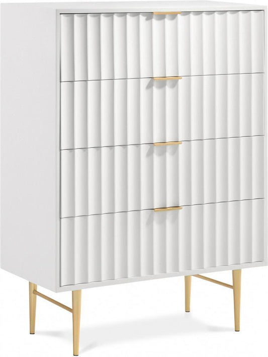 Meridian Furniture - Modernist White Gloss Chest - 801White-CH veiw 1