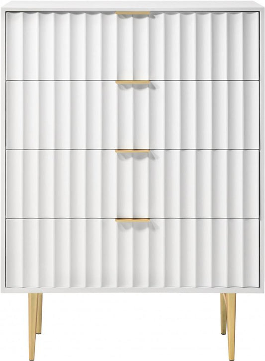 Meridian Furniture - Modernist White Gloss Chest - 801White-CH veiw 2