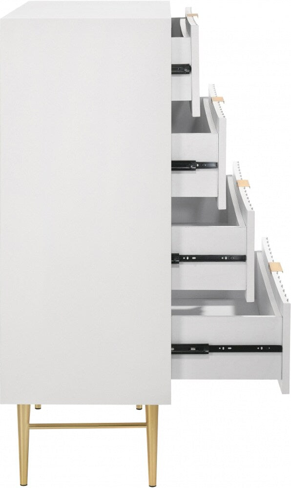 Meridian Furniture - Modernist White Gloss Chest - 801White-CH veiw 3