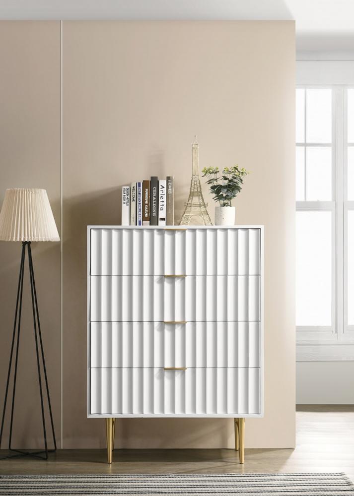 Meridian Furniture - Modernist White Gloss Chest - 801White-CH veiw 5