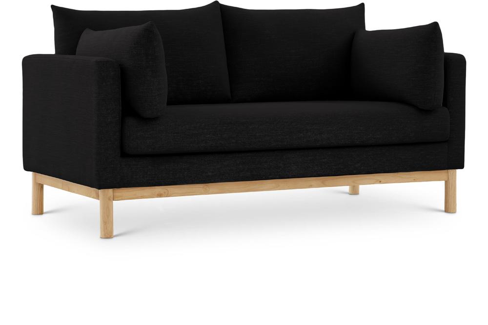 Meridian Furniture - Langham Black Linen Textured Fabric Loveseat - 157Black-L veiw 1