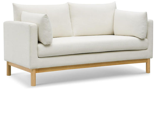 Meridian Furniture - Langham Cream Linen Textured Fabric Loveseat - 157Cream-L veiw 1