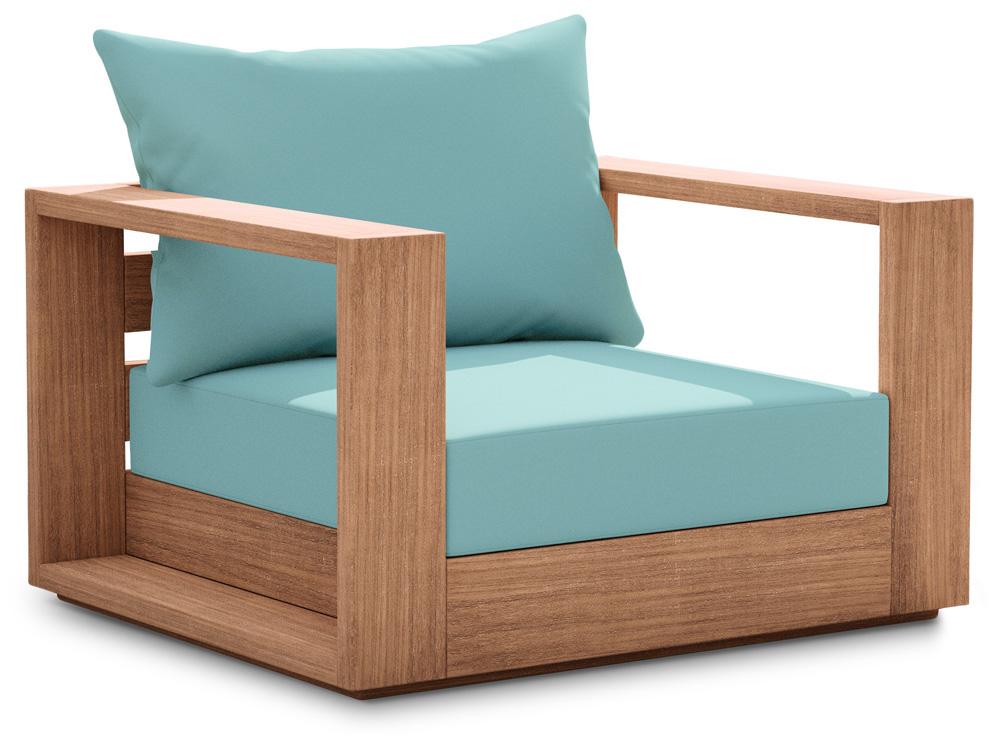 Meridian Furniture - Tulum Blue Water Resistant Fabric Outdoor Chair - 353SeaBlue-C veiw 1