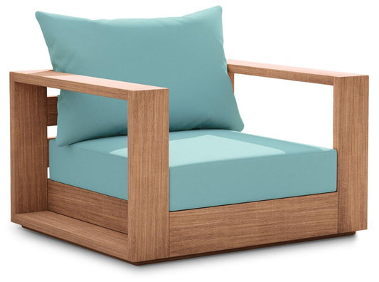 Meridian Furniture - Tulum Blue Water Resistant Fabric Outdoor Chair - 353SeaBlue-C veiw 1