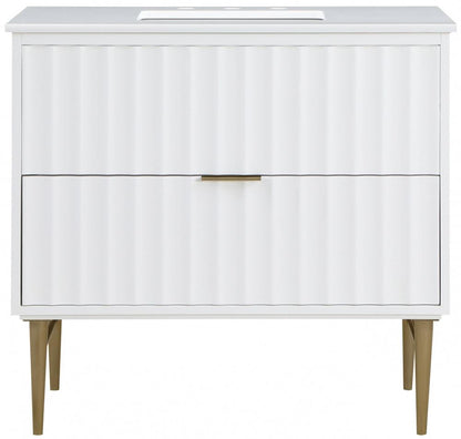 Meridian Furniture - Modernist White Bathroom Vanity - 401White-36 veiw 3