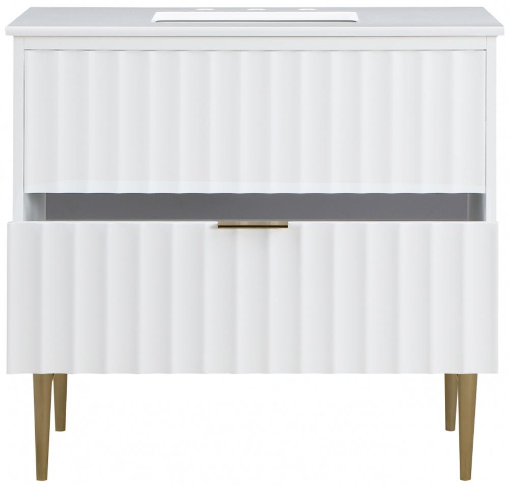 Meridian Furniture - Modernist White Bathroom Vanity - 401White-36 veiw 4