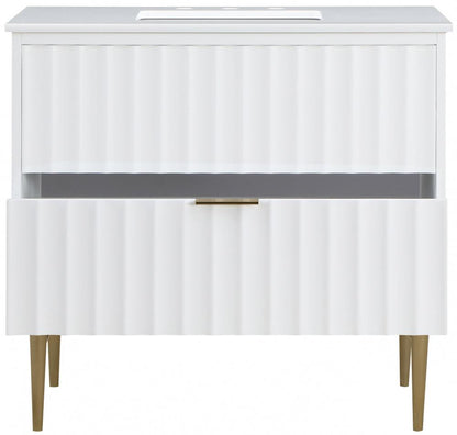 Meridian Furniture - Modernist White Bathroom Vanity - 401White-36 veiw 4