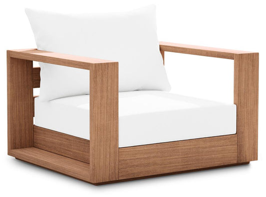 Meridian Furniture - Tulum Off White Water Resistant Fabric Outdoor Chair - 353White-C veiw 1