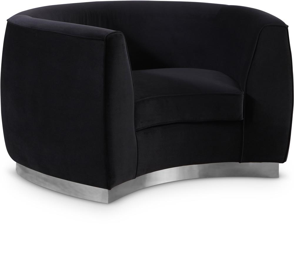 Meridian Furniture - Julian Black Velvet Chair - 621Black-C veiw 1