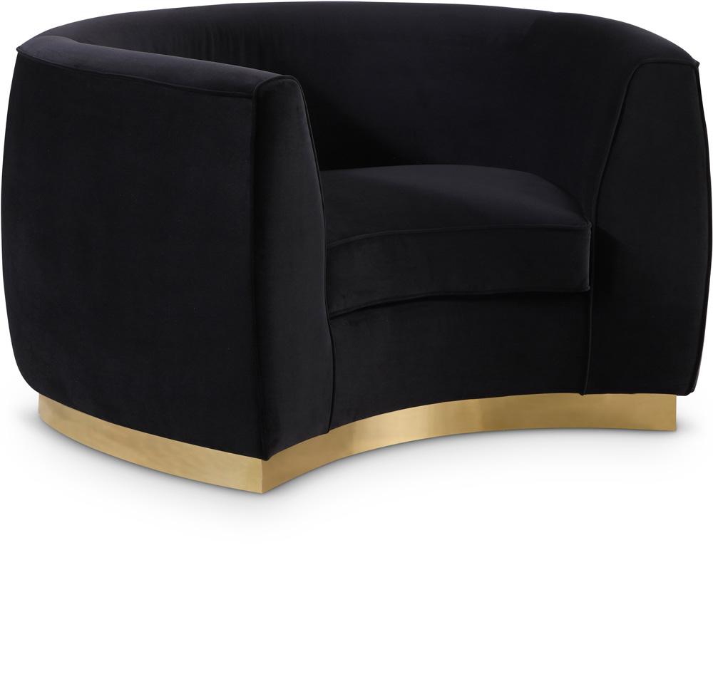 Meridian Furniture - Julian Black Velvet Chair - 620Black-C veiw 1