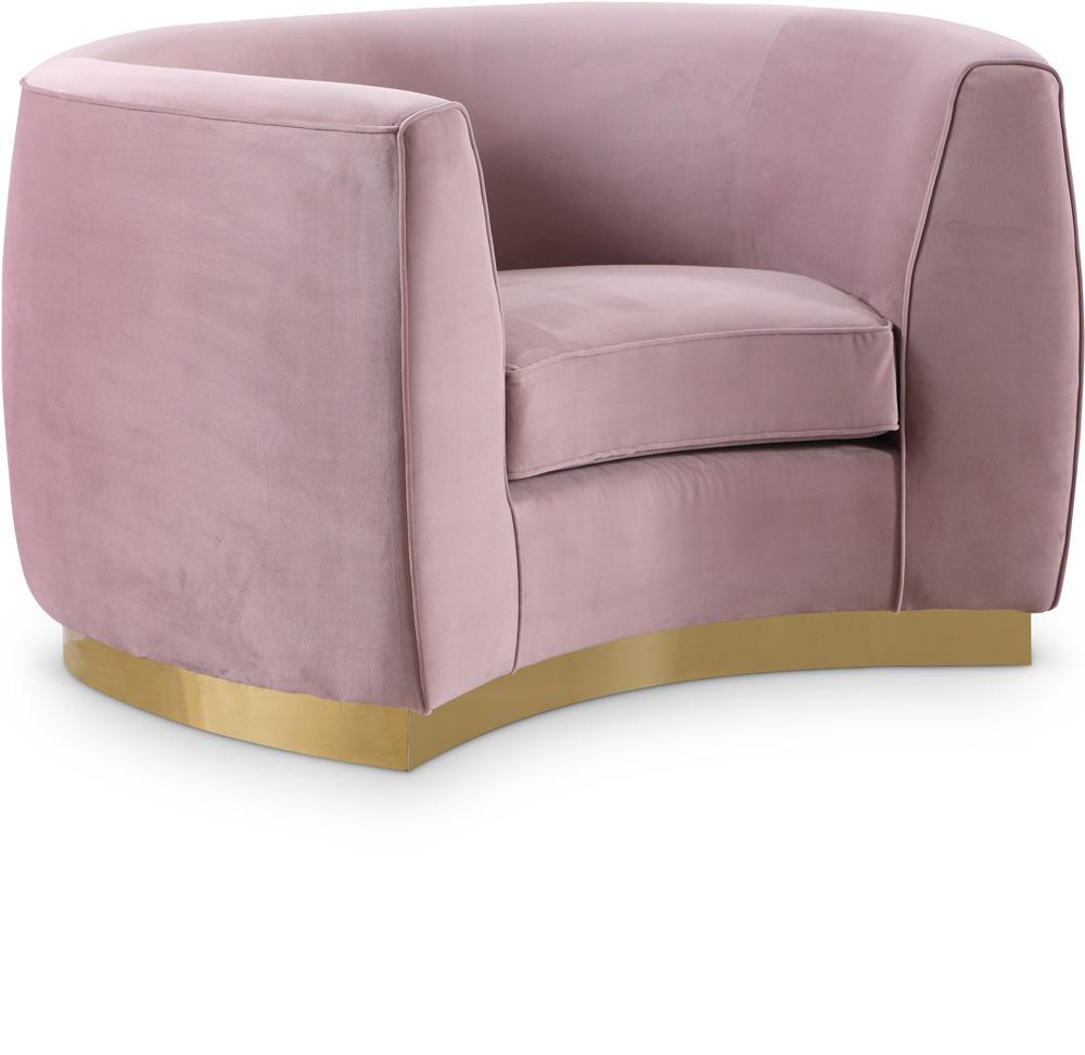 Meridian Furniture - Julian Pink Velvet Chair - 620Pink-C veiw 1