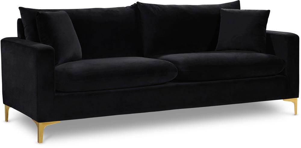 Meridian Furniture - Naomi Black Velvet Sofa - 633Black-S veiw 1