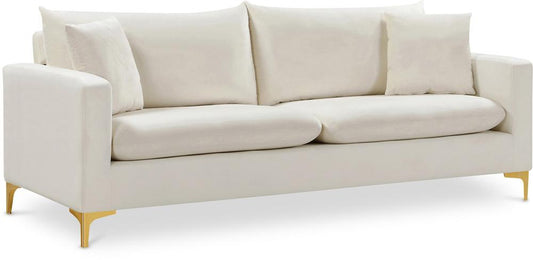 Meridian Furniture - Naomi Cream Velvet Sofa - 633Cream-S veiw 1
