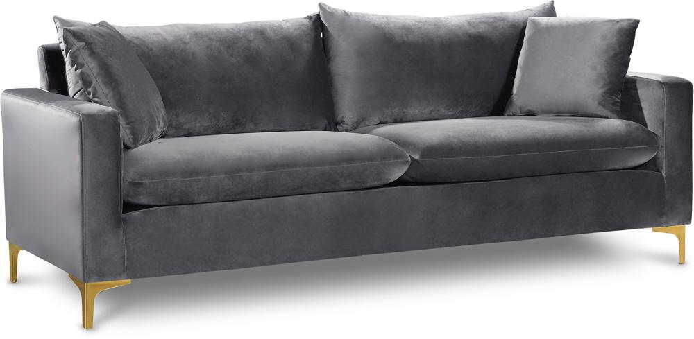 Meridian Furniture - Naomi Grey Velvet Sofa - 633Grey-S veiw 1