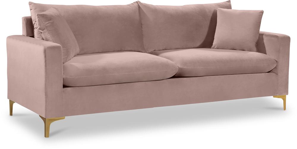 Meridian Furniture - Naomi Pink Velvet Sofa - 633Pink-S veiw 1